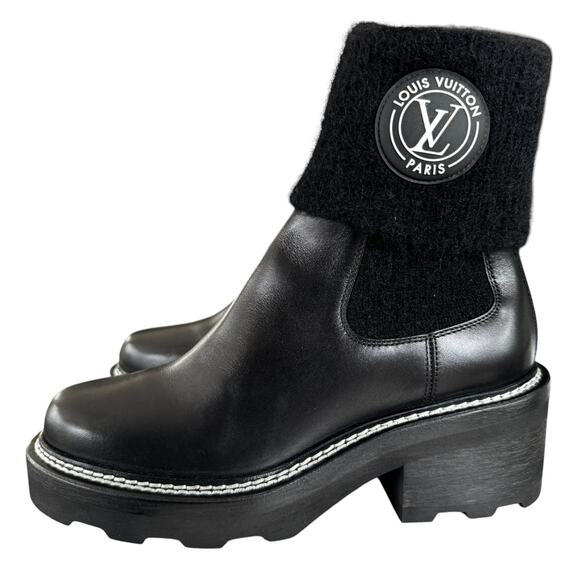 Louis Vuitton LV‎ Beaubourg Ankle Boot Black EU 38 US 7 NWOB - Picture 1 of 11